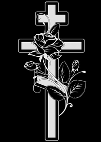 Крест православный с розой2 - картинки для гравировки